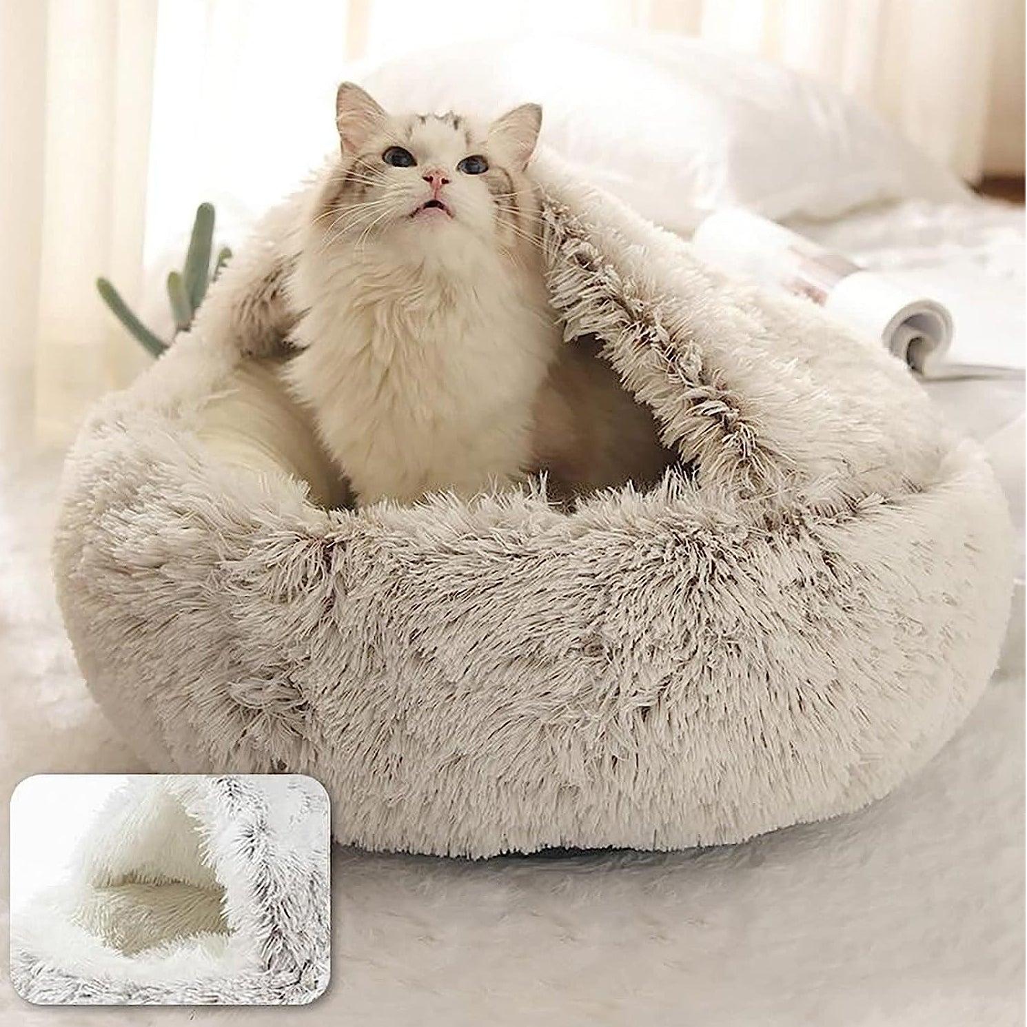Pet Plush Bed - ❤️ - Anxiety Reducing Pet Bed for Cats & Small Dogs.